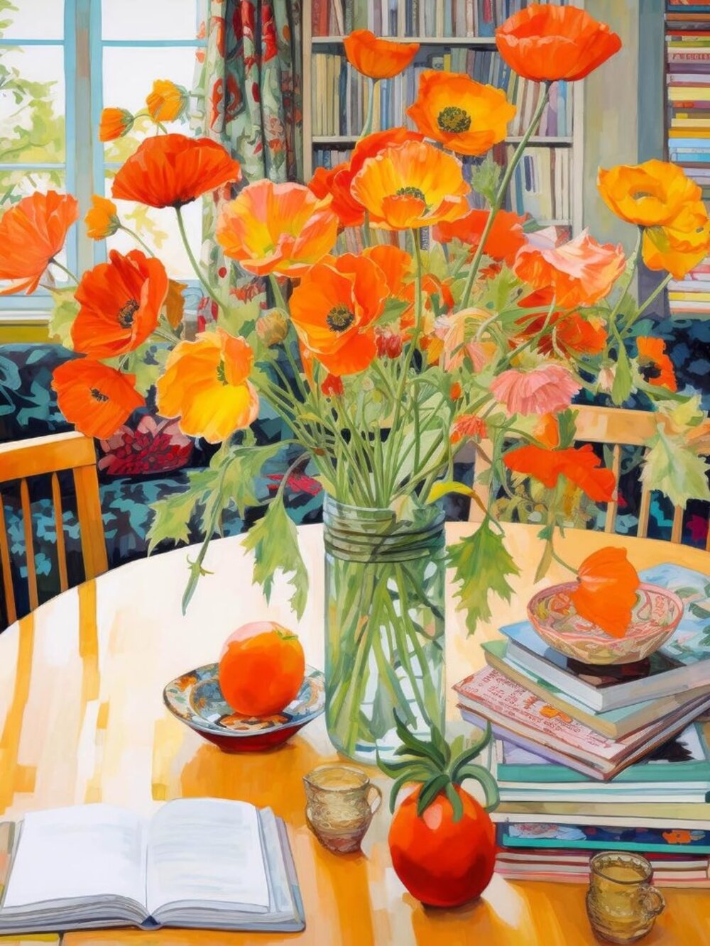 Poppies Panorama: Orange Elegance (used 1000 PC jigsaw puzzle)